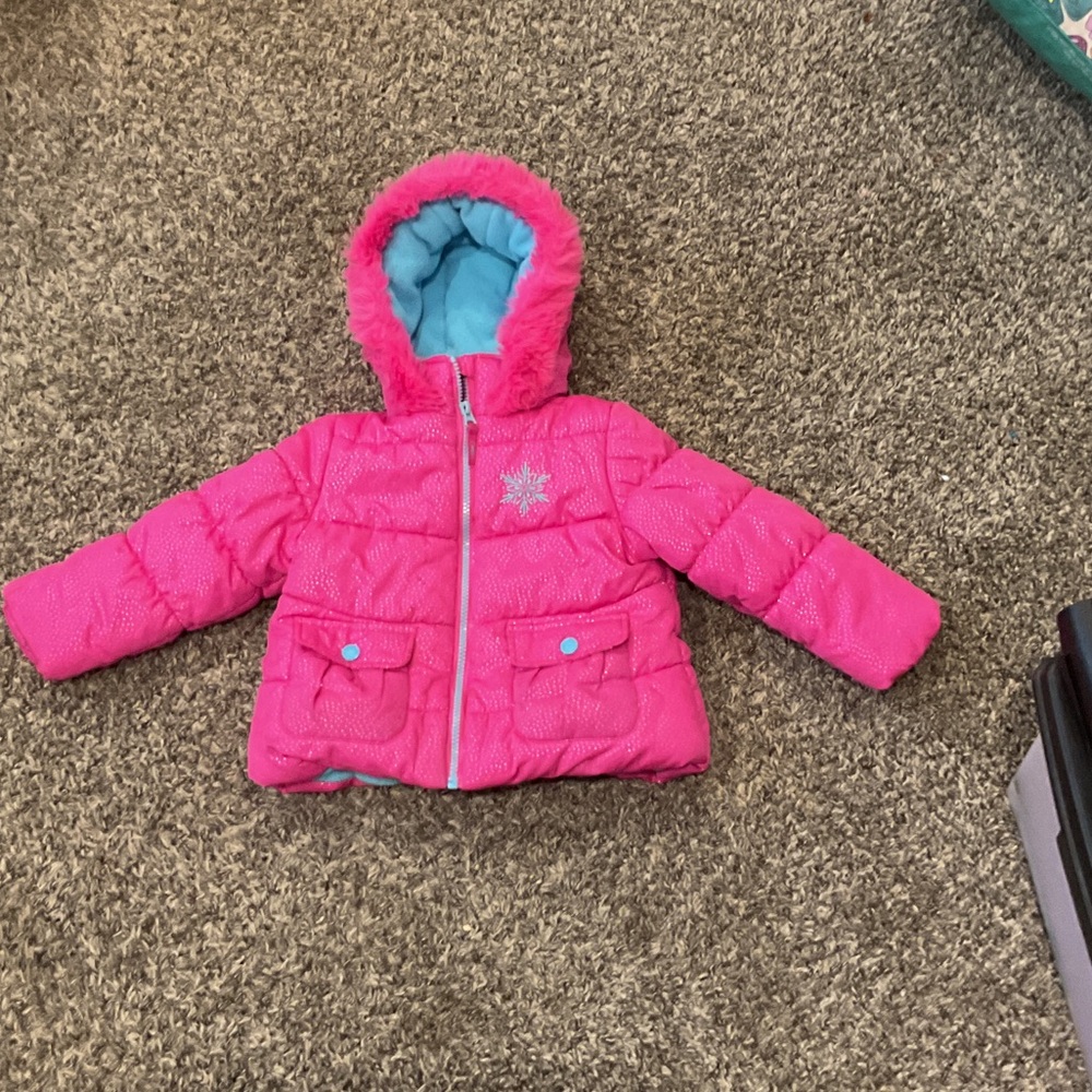 Pink Kids Raincoat with Blue Lining